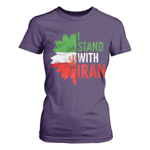Sunflower Iran Flag T Shirt For Women Persian Freedom I Stand With Iran TS10 Purple Print Your Wear