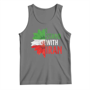 Sunflower Iran Flag Tank Top Persian Freedom I Stand With Iran TS10 Black Heather Print Your Wear