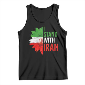 Sunflower Iran Flag Tank Top Persian Freedom I Stand With Iran TS10 Black Print Your Wear
