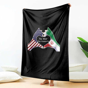 Iran Throw Blanket No War Yes Hummanity Persian American Flag Heart Political Statement TS10 Print Your Wear