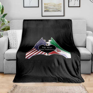 Iran Throw Blanket No War Yes Hummanity Persian American Flag Heart Political Statement TS10 Print Your Wear