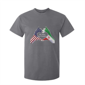 Iran T Shirt For Kid No War Yes Hummanity Persian American Flag Heart Political Statement TS10 Charcoal Print Your Wear