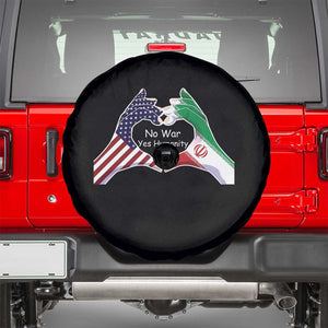Iran Spare Tire Cover No War Yes Hummanity Persian American Flag Heart Political Statement TS10 Black Print Your Wear