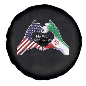 Iran Spare Tire Cover No War Yes Hummanity Persian American Flag Heart Political Statement TS10 Print Your Wear