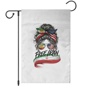 Free Iran Garden Flag Persian American Pride Lion Sun Flag Messy Bun TS10 White Print Your Wear