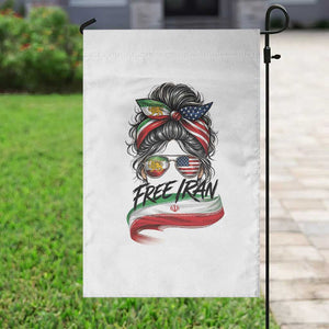 Free Iran Garden Flag Persian American Pride Lion Sun Flag Messy Bun TS10 Print Your Wear