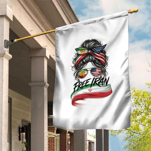Free Iran Garden Flag Persian American Pride Lion Sun Flag Messy Bun TS10 Print Your Wear