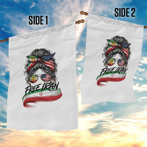Free Iran Garden Flag Persian American Pride Lion Sun Flag Messy Bun TS10 Print Your Wear