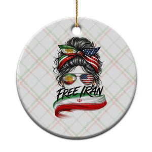 Free Iran Ceramic Ornament Persian American Pride Lion Sun Flag Messy Bun TS10 1pc Christmas Plaid Print Your Wear