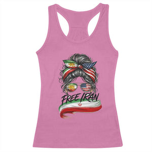 Free Iran Racerback Tank Top Persian American Pride Lion Sun Flag Messy Bun TS10 Azalea Print Your Wear