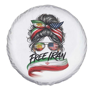 Free Iran Spare Tire Cover Persian American Pride Lion Sun Flag Messy Bun TS10 Print Your Wear