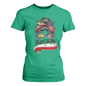 Free Iran T Shirt For Women Persian American Pride Lion Sun Flag Messy Bun TS10 Irish Green Print Your Wear