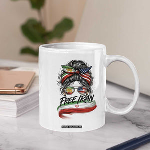 Free Iran Coffee Mug Persian American Pride Lion Sun Flag Messy Bun TS10 Print Your Wear