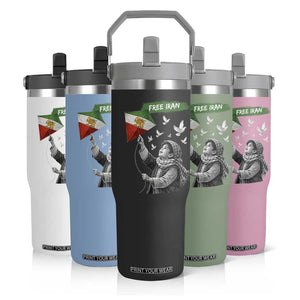 Free Iran Flip Straw Tumbler Lion And Sun Flag Persian Freedom Movement TS10 Print Your Wear