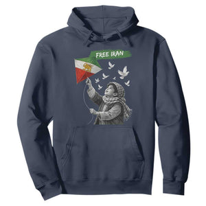 Free Iran Hoodie Lion And Sun Flag Persian Freedom Movement TS10 Navy Print Your Wear
