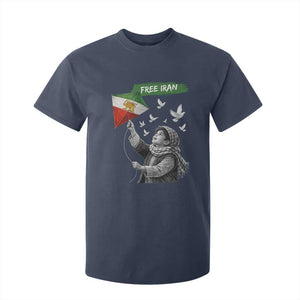 Free Iran T Shirt For Kid Lion And Sun Flag Persian Freedom Movement TS10 Navy Print Your Wear