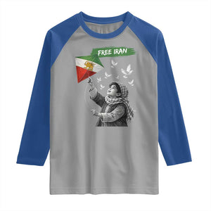 Free Iran Raglan Shirt Lion And Sun Flag Persian Freedom Movement TS10 Sport Gray Royal Print Your Wear