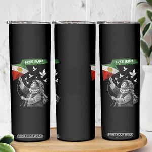 Free Iran Skinny Tumbler Lion And Sun Flag Persian Freedom Movement TS10 Print Your Wear