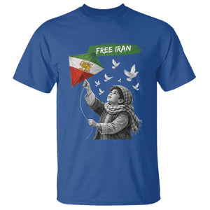 Free Iran T Shirt Lion And Sun Flag Persian Freedom Movement TS10 Royal Blue Print Your Wear