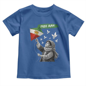 Free Iran Toddler T Shirt Lion And Sun Flag Persian Freedom Movement TS10 Royal Blue Print Your Wear
