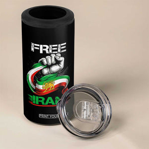 Free Iran 4 in 1 Can Cooler Tumbler Iran Lion Sun Flag Fist TS10 Print Your Wear