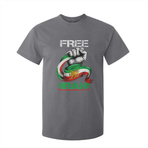 Free Iran T Shirt For Kid Iran Lion Sun Flag Fist TS10 Charcoal Print Your Wear