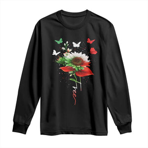 Free Iran Protest Long Sleeve Shirt Sunflower Flag TS10 Black Print Your Wear