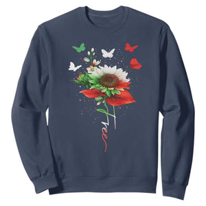 Free Iran Protest Sweatshirt Sunflower Flag TS10 Navy Print Your Wear