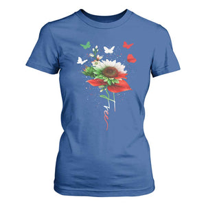 Free Iran Protest T Shirt For Women Sunflower Flag TS10 Royal Blue Print Your Wear