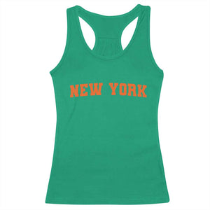 New York Racerback Tank Top Vintage Varsity Sports Throwback Design TS10 Irish Green Print Your Wear