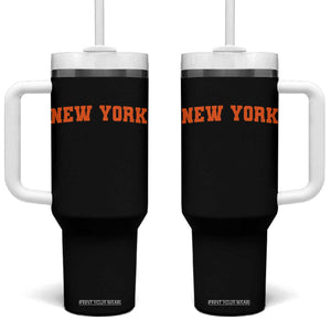 New York Tumbler With Handle Vintage Varsity Sports Throwback Design TS10 One Size: 40 oz Black Print Your Wear