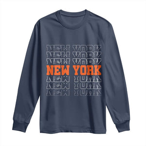 Vintage New York Long Sleeve Shirt Name Retro Design TS10 Navy Print Your Wear
