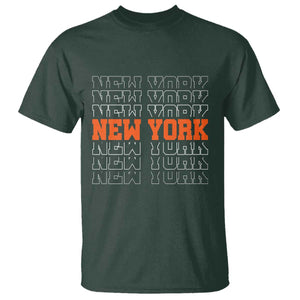 Vintage New York T Shirt Name Retro Design TS10 Dark Forest Green Print Your Wear