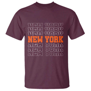 Vintage New York T Shirt Name Retro Design TS10 Maroon Print Your Wear