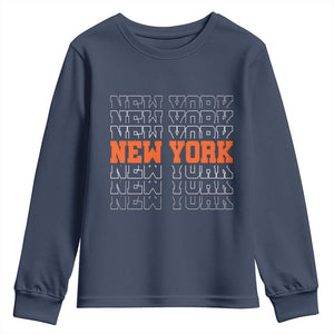Vintage New York Youth Sweatshirt Name Retro Design TS10 Navy Print Your Wear