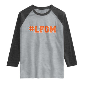 LFGM Raglan Shirt Vintage Retro Throwback Design TS10 Heather Gray Heather Charcoal Print Your Wear