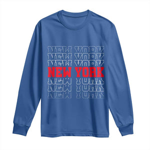 New York Vintage Long Sleeve Shirt State Pride Classic Throwback Design TS10 Royal Blue Print Your Wear