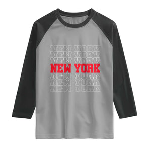 New York Vintage Raglan Shirt State Pride Classic Throwback Design TS10 Sport Gray Black Print Your Wear