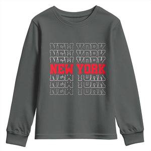 New York Vintage Youth Sweatshirt State Pride Classic Throwback Design TS10 Dark Heather Print Your Wear