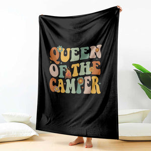 Camper Queen Throw Blanket Retro Groovy Funny Women Girls RV Camping Lovers TS10 Print Your Wear