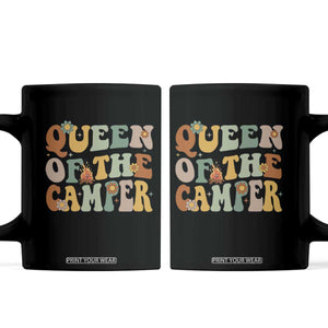 Camper Queen Coffee Mug Retro Groovy Funny Women Girls RV Camping Lovers TS10 Black Print Your Wear