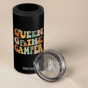Camper Queen 4 in 1 Can Cooler Tumbler Retro Groovy Funny Women Girls RV Camping Lovers TS10 Print Your Wear