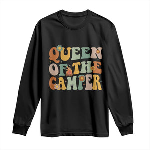 Camper Queen Long Sleeve Shirt Retro Groovy Funny Women Girls RV Camping Lovers TS10 Black Print Your Wear