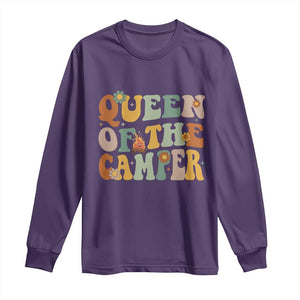 Camper Queen Long Sleeve Shirt Retro Groovy Funny Women Girls RV Camping Lovers TS10 Purple Print Your Wear