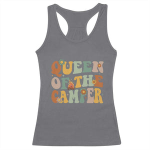 Camper Queen Racerback Tank Top Retro Groovy Funny Women Girls RV Camping Lovers TS10 Charcoal Print Your Wear