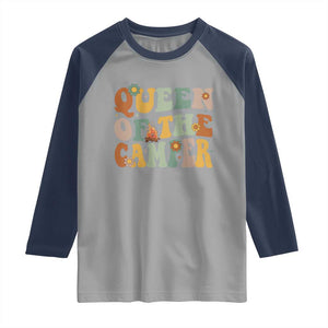 Camper Queen Raglan Shirt Retro Groovy Funny Women Girls RV Camping Lovers TS10 Sport Gray Navy Print Your Wear