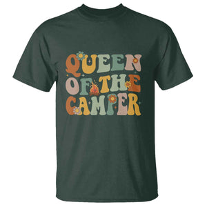Camper Queen T Shirt Retro Groovy Funny Women Girls RV Camping Lovers TS10 Dark Forest Green Print Your Wear