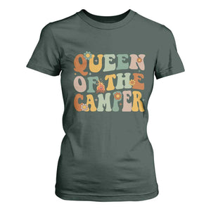 Camper Queen T Shirt For Women Retro Groovy Funny Women Girls RV Camping Lovers TS10 Dark Forest Green Print Your Wear