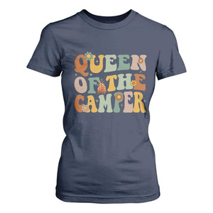 Camper Queen T Shirt For Women Retro Groovy Funny Women Girls RV Camping Lovers TS10 Navy Print Your Wear