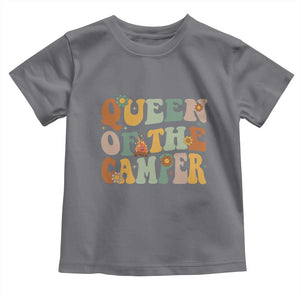 Camper Queen Toddler T Shirt Retro Groovy Funny Women Girls RV Camping Lovers TS10 Charcoal Print Your Wear